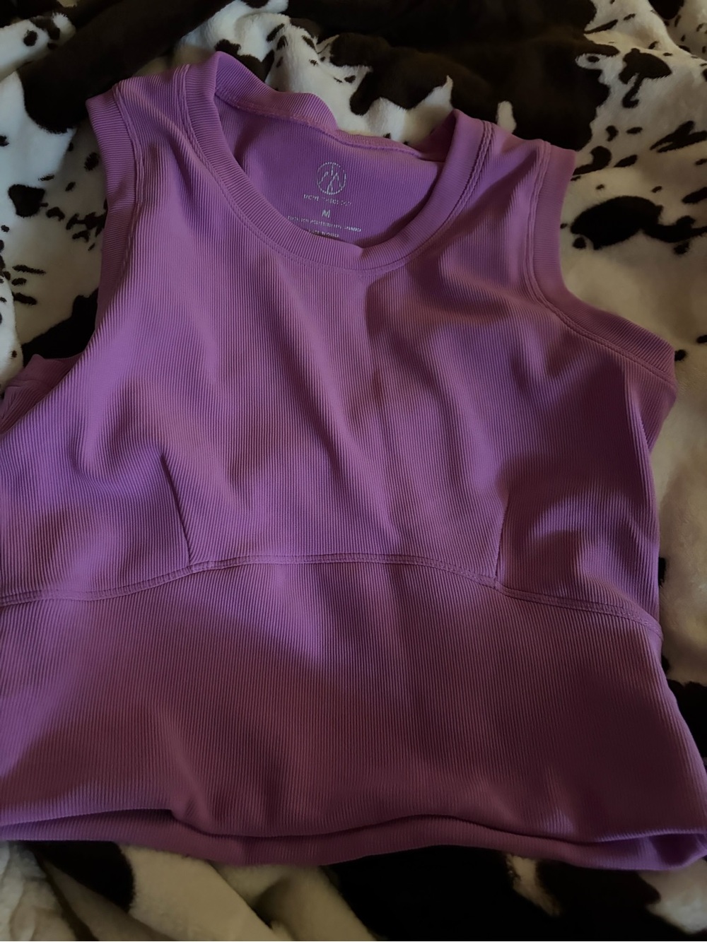 Ribbed Lavender Sleeveless Tank Top by JoyLab